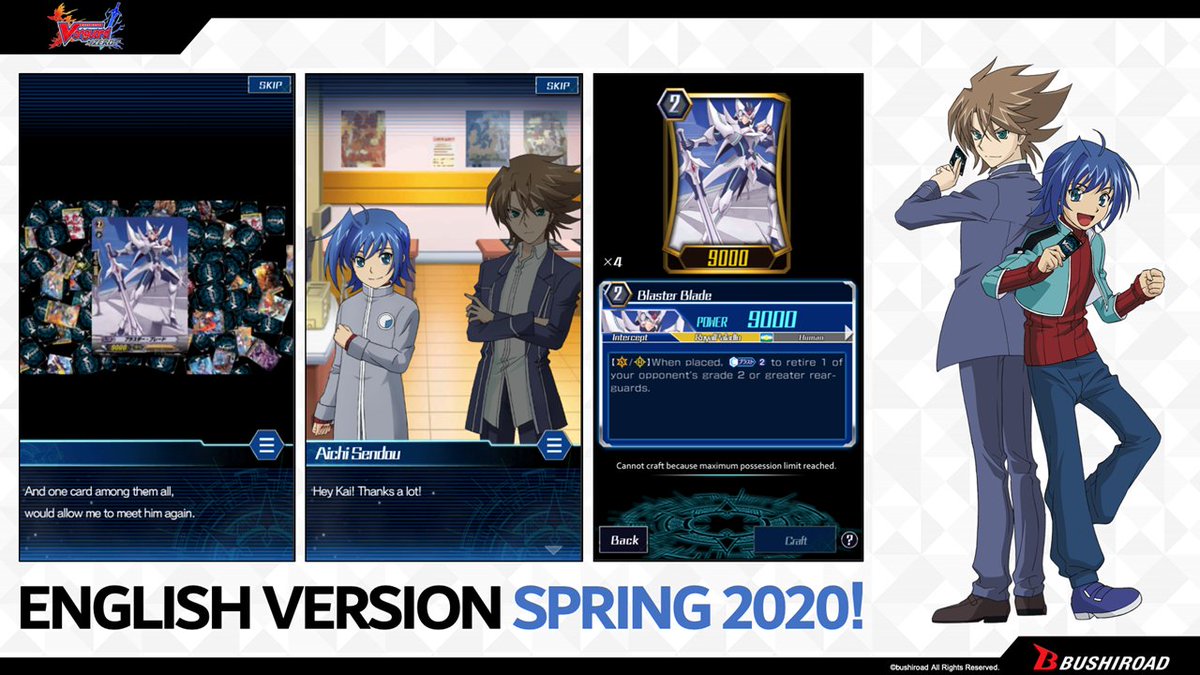 vanguardzero_EN's tweet photo. Did you catch the news at Chara Expo 2019?
Vanguard ZERO (English version) is slated for a Spring 2020 launch!
We'll be updating with more news as the dates comes closer, so be sure to follow us!

#vgzero
#cfvanguard_en https://t.co/2SAu8WixxT