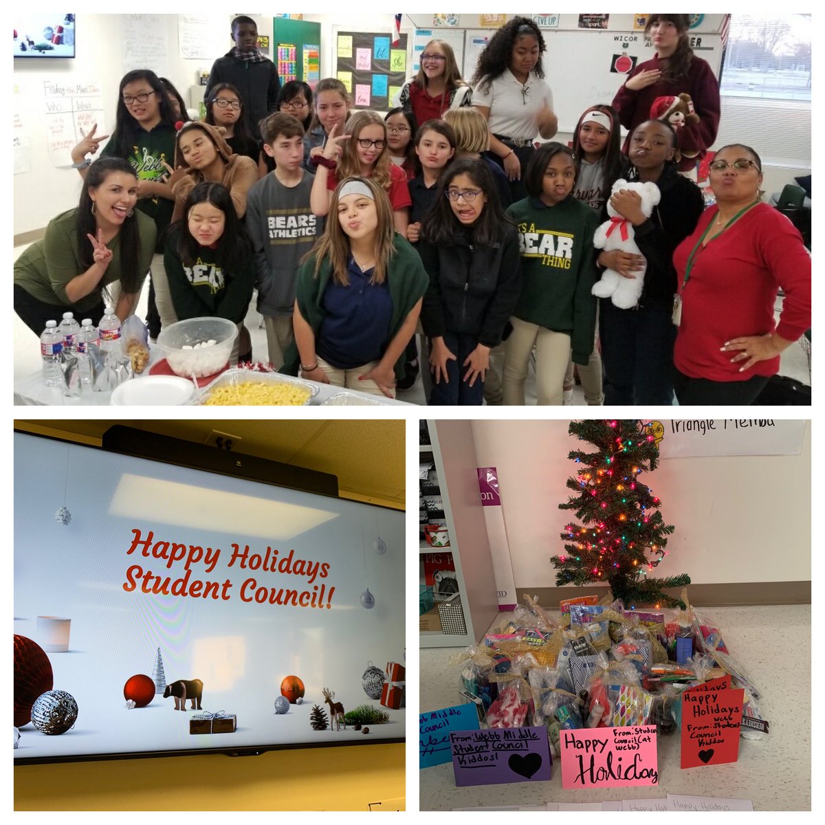 Ms_CadenaELA's tweet photo. The Stuco holiday party was a success! The kids had a blast exchanging gifts and creating blessing bags for the nursing home residents in our neighborhood. This group is awesome! #Change4Growth #WebbWay https://t.co/RKEIcibOGp