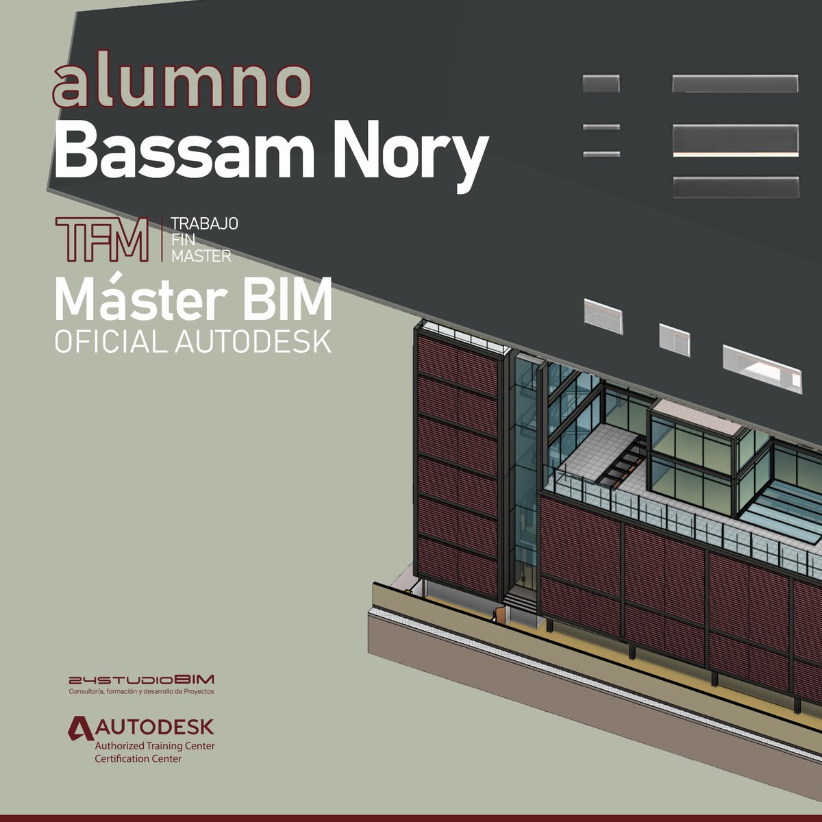 // TRABAJOS FIN MASTER - 24STUDIOBIM

Bassam Nory, alumno de 24studioBIM y graduado en Máster BIM Oficial Autodesk.

Nuestro Máster BIM Oficial Autodesk te prepará para abordar proyectos colaborativos e interdisciplinares.

Proyecto: instagram.com/p/B55nbbuoQ0w/
