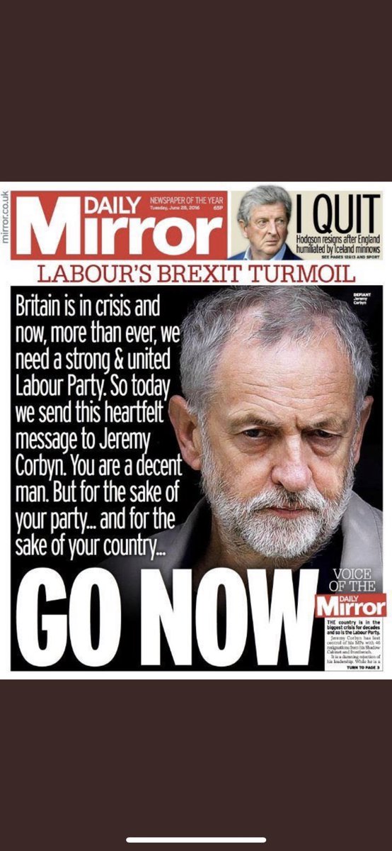 gnuseibeh's tweet image. When the @DailyMirror was sensible (ish). #NeverCorbyn