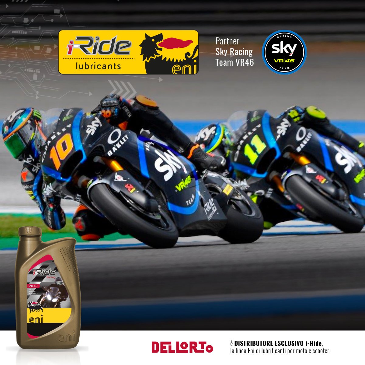 Dellorto_spa's tweet photo. #DELLORTO - #i_Ride - @SkyRacingTeam: 100% italian racing passion! 🇮🇹🏍💨
Orgogliosi di aver vissuto un'altra stagione di #Moto2 e #Moto3 al fianco del team tricolore e dei suoi giovani talenti. 💪
#EniStation #dellortomotorsport https://t.co/IT3KLATMaB