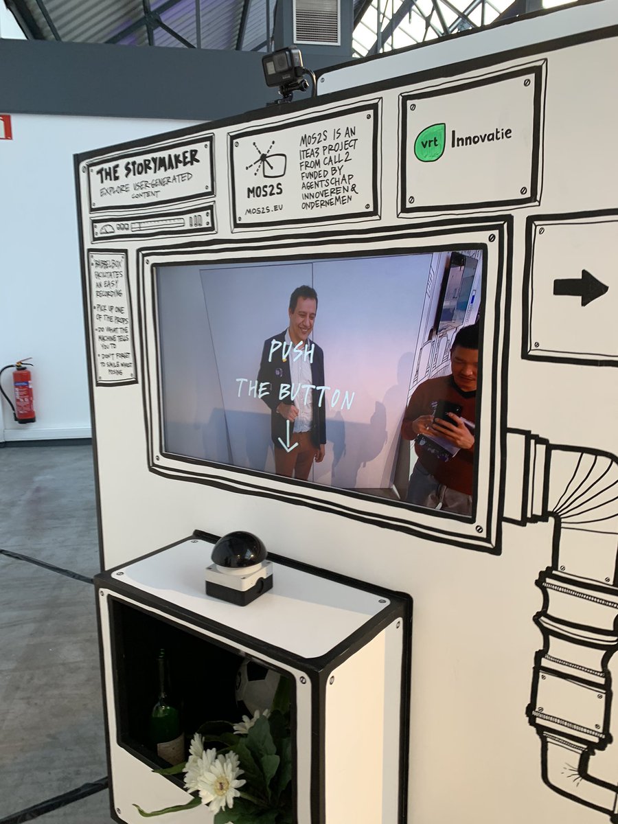 First on my to-do list at #mediafastforward done! Talked to the inspiring <a href="/VRT/">VRT</a> people behind UGC storymaker tools Essence &amp; MOS2S.  #Innovationstreet
