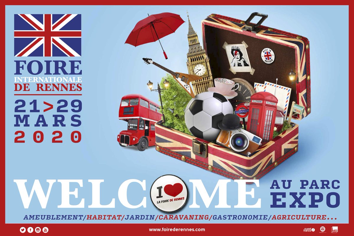 Rennesparcexpo's tweet photo. Du 21 au 29 Mars 2020, l'Angleterre s'invite à la Foire Internationale de Rennes ! 🇬🇧👑 #Ilovelafoirederennes #PXRA #Foire https://t.co/w4jTLJfAEa