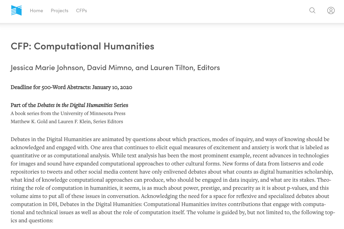 For full CFP, visit http://bit.ly/2YElyX3