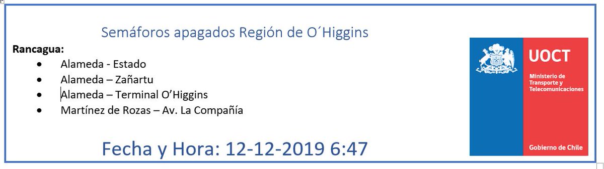 TransporteInforma Región de O’Higgins tweet media