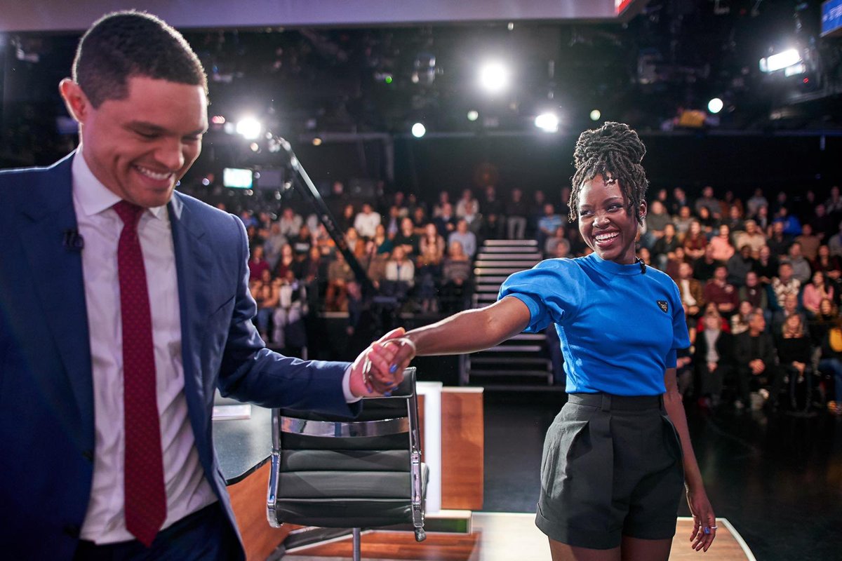 Lupita_Nyongo's tweet photo. BFF tings on the #DailyShow tonight. @Trevornoah https://t.co/AZsXQBybqc