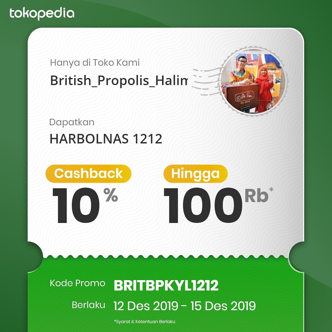 BritishHalim's tweet photo. #harbolnas telah tiba!!!!

Dapatkan cashback hingga Rp. 100.000 dengan berbelanja di toko kita kak.. 😁 Sehatnya dapat, cashback nya juga dapet. Yuk, tunggu apalagi kak.. 😊😊
#PROMOPUNCAK1212 
#GarudaHartaTahtaDanWanita 
#COYS #DirutGarudaKancut #ForzaJuve https://t.co/VLv9Mzp4Wi