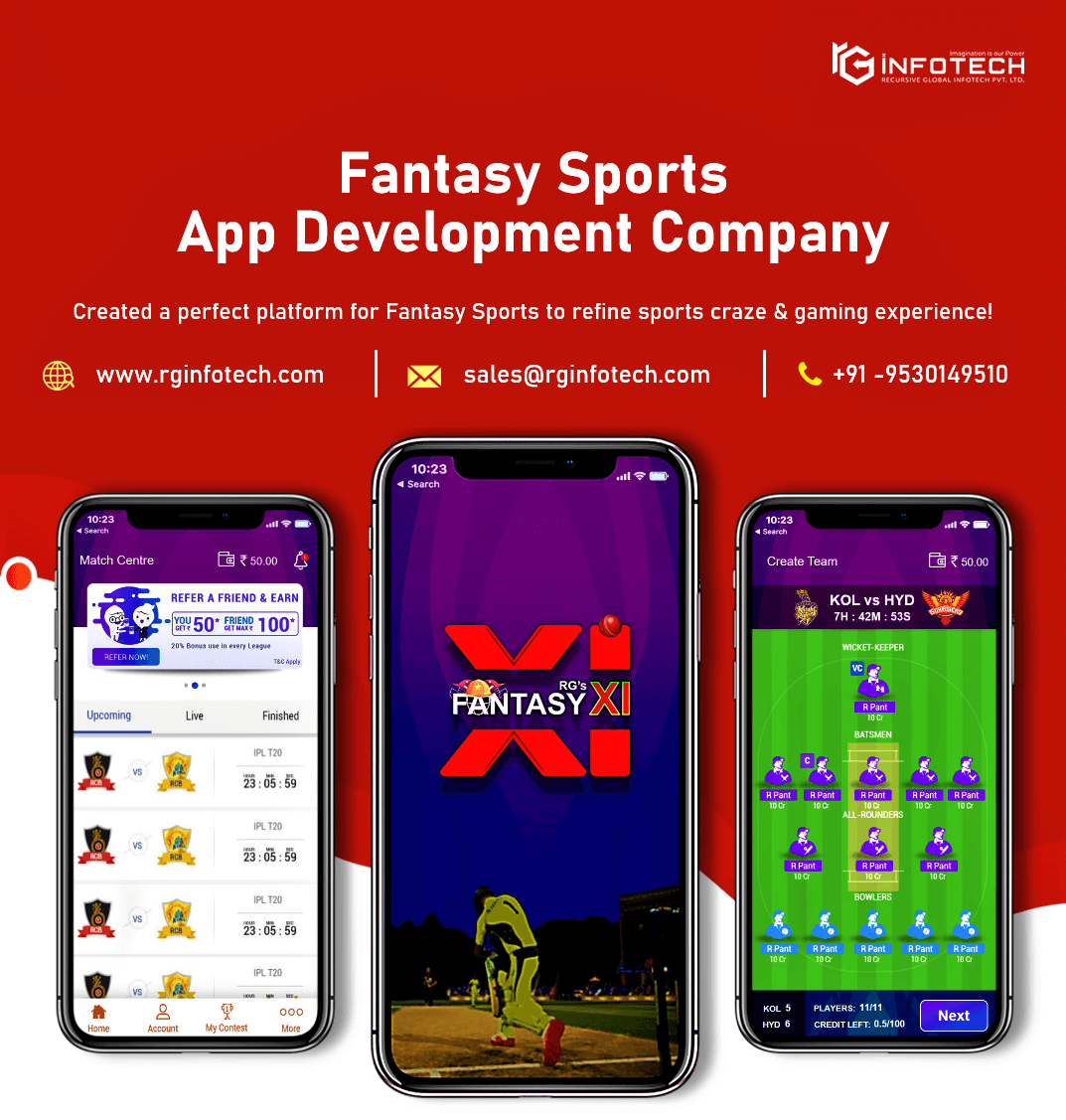 rginfotech1's tweet photo. Hire our expert team to build the next revolutionary #FantasySportsApp a #Dream11Clone. RG Infotech will help you develop the best on-demand #FantasySportsPlatform from scratch.

E-mail - sales@rginfotech.com
Phone - +91-982-868-6605

Explore Features at https://t.co/3sx1kOhx17 https://t.co/IeSLAgwhu1