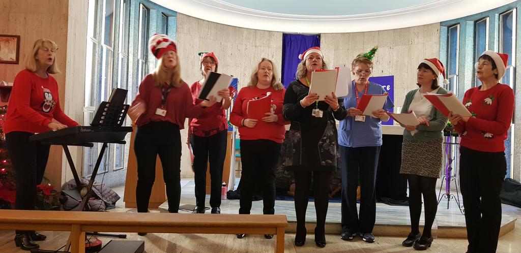 Members of the Louth Hospital's choir who brought Christmas cheer to us today. <a href="/NursingOlol/">OLOLNursing</a> <a href="/AdrianCleary101/">Adrian Cleary</a> <a href="/lindakeogh16/">Linda Keogh</a>