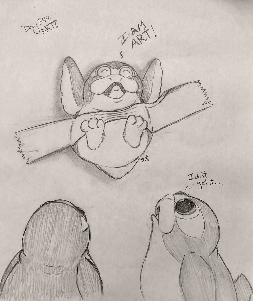 TNooler's tweet photo. #PorgADayChallenge Day849-The #Porgs overheard Chewie needs lots of credits to get repairs done on the Falcon. Wanting to help, one little #Porg jumped into the art world where weird humans pay big creds for things just as odd as themselves. Let’s just hope he doesn’t get eaten.. https://t.co/NvkXRnlsha