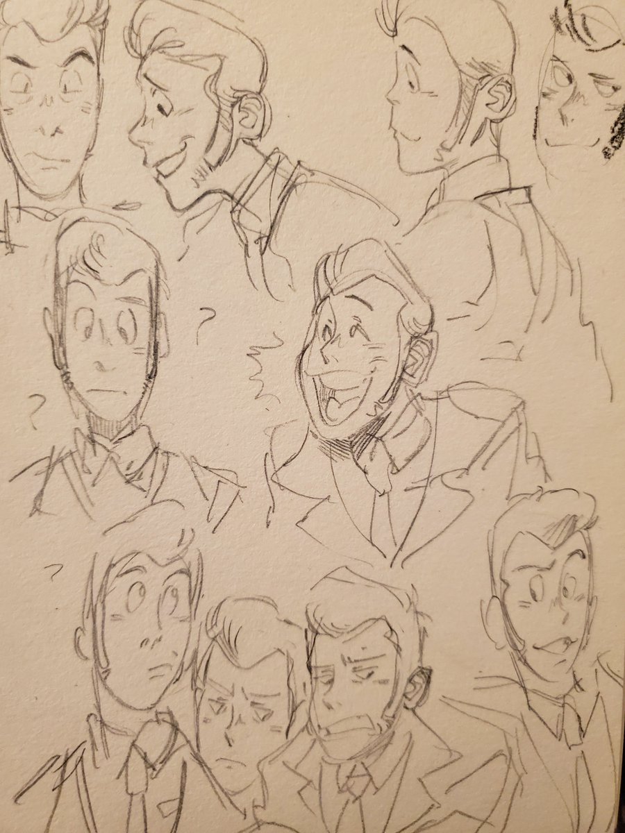 Some quick LupinIII doodles ft. me trying to figure out this monky?✨ 