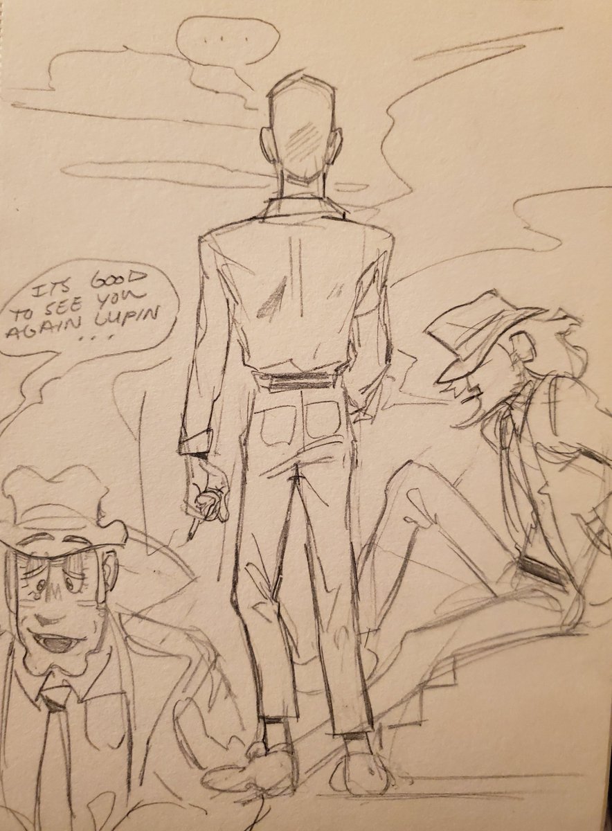 Some quick LupinIII doodles ft. me trying to figure out this monky?✨ 
