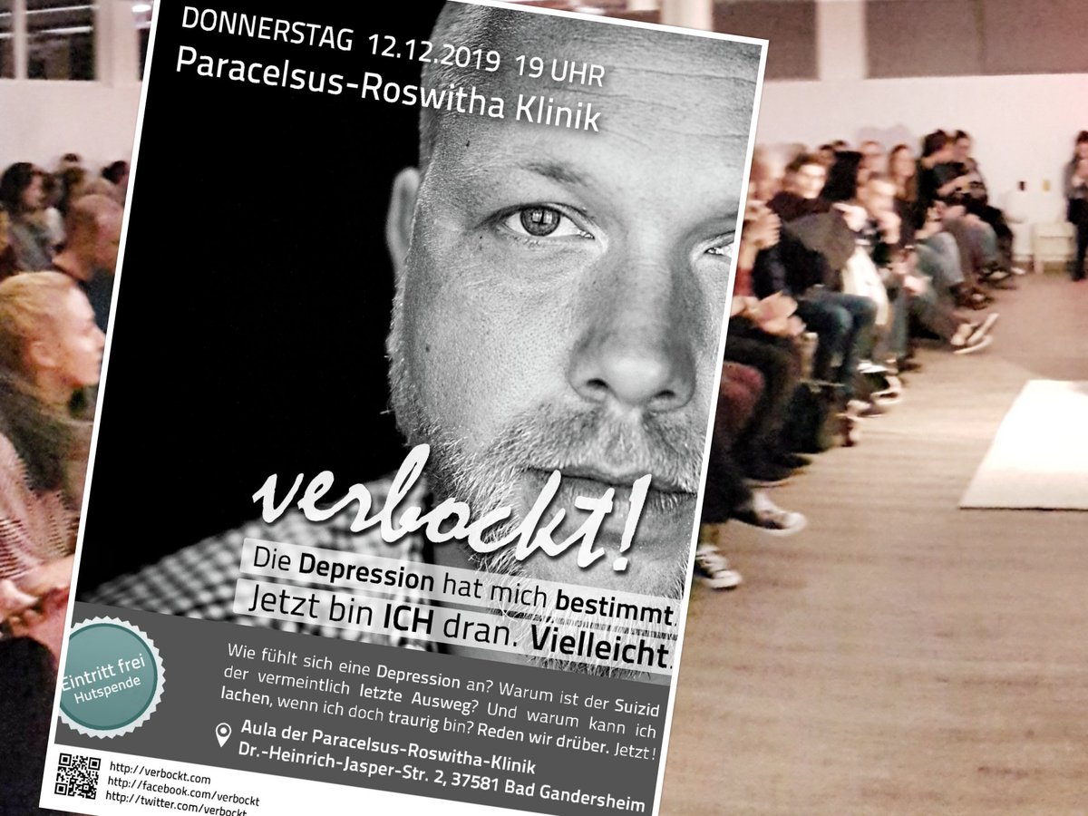 verbockt's tweet photo. Ich bin heute mal wieder in Bad #Gandersheim. Falls Sie auch kommen, verzeihen Sie mir mein sportliches Auftreten, ich werde bei trockenem Wetter mit dem Rad anreisen. Also? Reden wir. Über #Depressionen, Sport, Therapien und ein paar anderen Sachen.
19 Uhr P.-Roswitha-Klinik https://t.co/693gGDrUvl