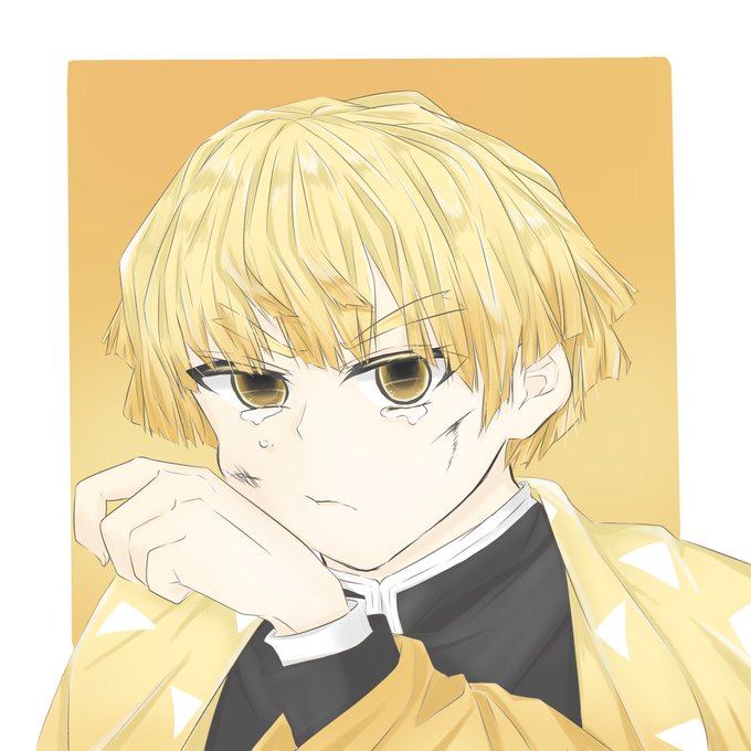 くまてこ🧸さんがTwitterに投稿した我妻善逸(鬼滅の刃)のイラスト。
