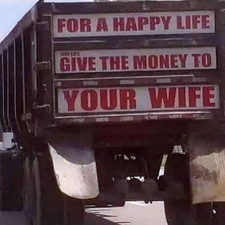 Mutlu bir hayat için paranı karına ver, bencede #nedenböylebitti