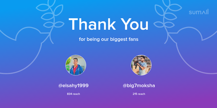 anasafifi90's tweet photo. Our biggest fans this week: elsahy1999, big7moksha. Thank you! via https://t.co/MH6wrTRD6t https://t.co/F0mPFjdwAH