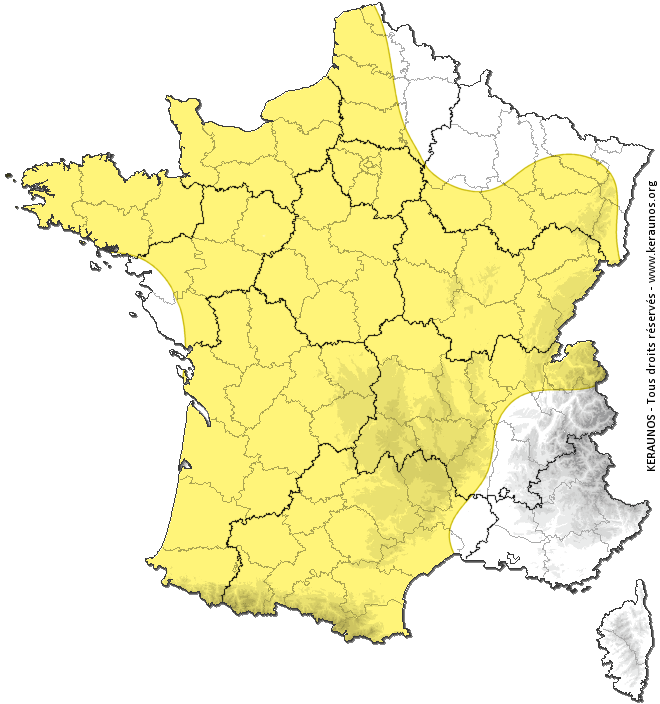 ChasingLive's tweet image. ⚠ Ce jeudi : Pluies, averses et orages localisés @KeraunosObs keraunos.org/previsions/pre…