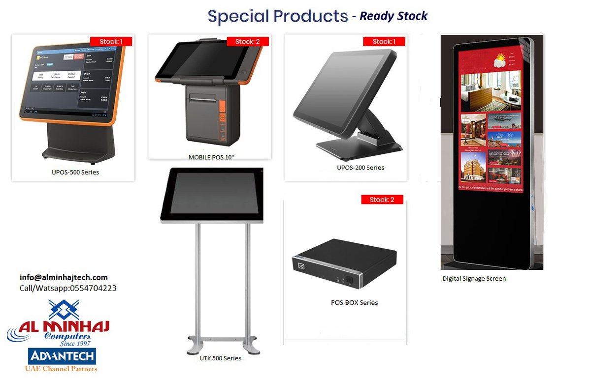 Ready Stock-info@alminhajtech.com
More Product Details: alminhajtech.com
#advantech #pos #digitalsignage #kiosk #interactivedisplays #digitalsignageplayers #customerinteraction #malls #supermarkets #hypermarkets #hotels #customerserviceandsupport #yearendsale #bestoffers