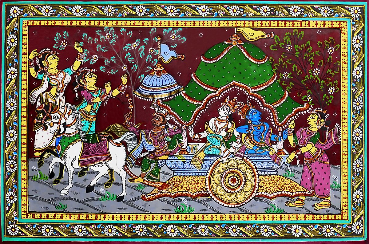 The Pattachitra mainly done on canvas made up of cotton or silk.This traditional Odia painting still survives in places like Raghurajpur,Puri Paralakhemumdi,Chikti and Sonepur.
