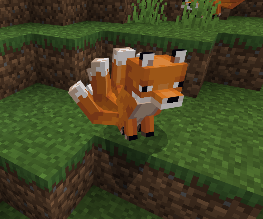 タツナミ シュウイチ Minecraft Team Jcu Founder Producer En Twitter マイクラ九尾の狐 地味に継続してました しっぽがいい感じになったのでお披露目 座ったところが可愛い感じに 九尾の狐アドオンとかにまとめて配布したりできるかな Nine Tails Fox Was