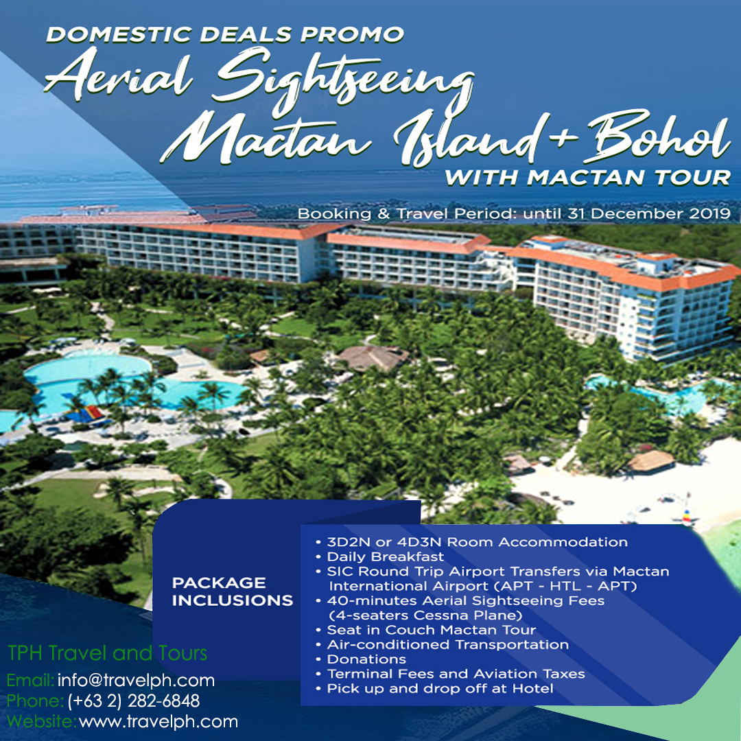 TravelPH9's tweet photo. AERIAL SIGHTSEEING MACTAN ISLAND + BOHOL w/ MACTAN TOUR
Minimum of 2 persons

For more inquiries please call:
Landline: (+63 2) 8 282-6848
Mobile: (+63) 918-238-9506
or Email us: info@travelph.com
#Cebu
#Bohol
#Philippines
#TravelPH
#TravelWithNoWorries https://t.co/DsadLrfltu
