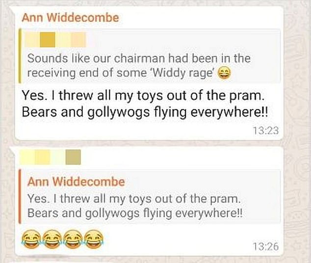 Ann Widdecombe refuses to apologise for using the obviously racist phrase 'Golliwog' on WhatsApp on 2 December 2019 in Brexit Party group. She could have mentioned "dolls" alongside the "bears". Telling that she chose the most racially controversial toy.  https://www.dailymail.co.uk/news/article-7780539/Brexit-Party-candidate-former-Tory-MP-Ann-Widdecombe-refuses-apologise-golliwog-WhatsApp.html