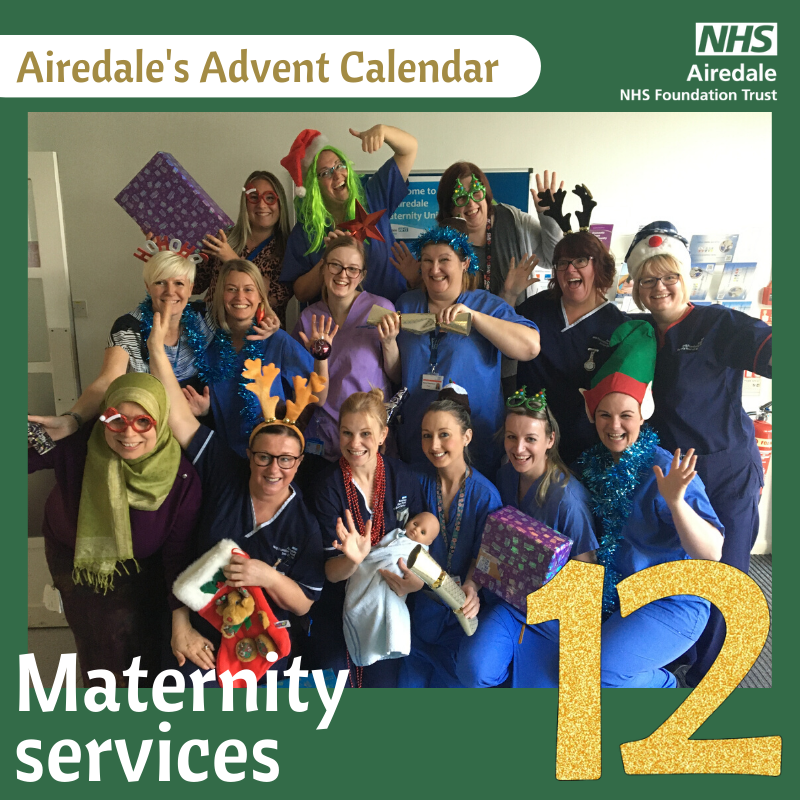 AiredaleNHSFT's tweet photo. We're already halfway through #AiredaleAdvent ! On day 12 it's our maternity services.

"We are a large multidisciplinary team who provide care for mothers and babies during pregnancy, birth and after birth in hospital, home and community settings."
@AGH_maternity https://t.co/URTz9cLRAx