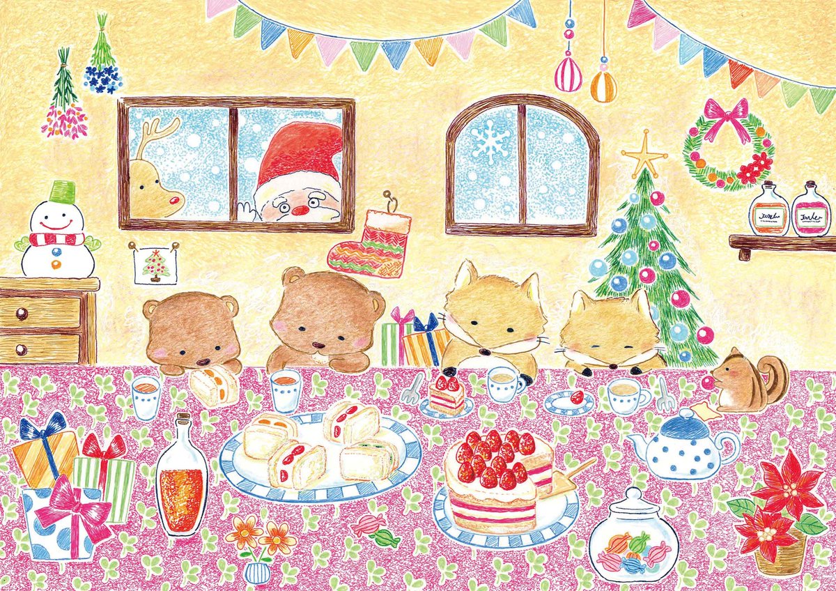 Aya Illustration على تويتر おうちで過ごすクリスマス ボールペン画 イラスト イラストレーション アート クリスマス Illustration Christmas19