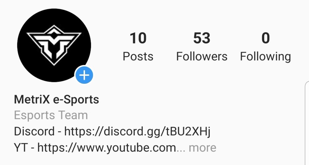 🎊METRIX E-SPORTS OFFICIAL INSTAGRAM PAGE JUST HIT 50 FOLLOWERS!!🎉