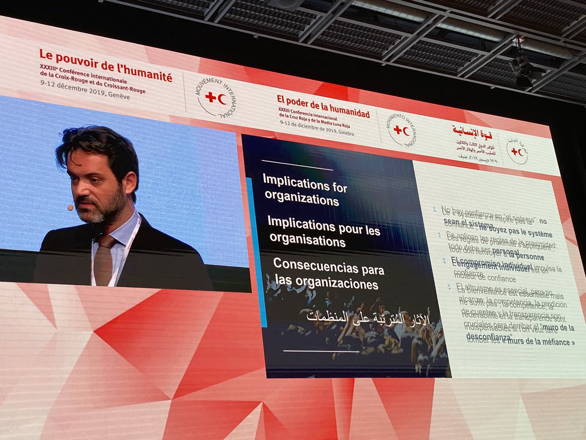 What are implications for orgs with current trust deficit in institutions? <a href="/AH2C/">Antoine Harary</a> advises “don’t be the system. You may have a long history but it’s people who connect &amp; build trust”. This is exactly what we’ve outlined in <a href="/ifrc/">IFRC</a> #Strategy2030 ie being a distributed network!