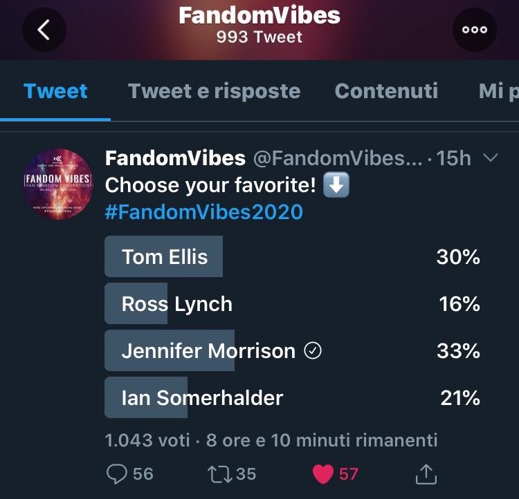 MissionJMo's tweet photo. #FandomVibes2020 Votiamo per #Jen 💪🏻🤞🏻 #OperationWeWantJenniferMorrisonInItaly #OperationJMo #JMo #OperationJenniferMorrison #JenniferMorrison #Con #Italy #ItalyCon #Convention #ItalyConvention #JenInItaly #ItalianConWithJen https://t.co/YwFvh5nS9N