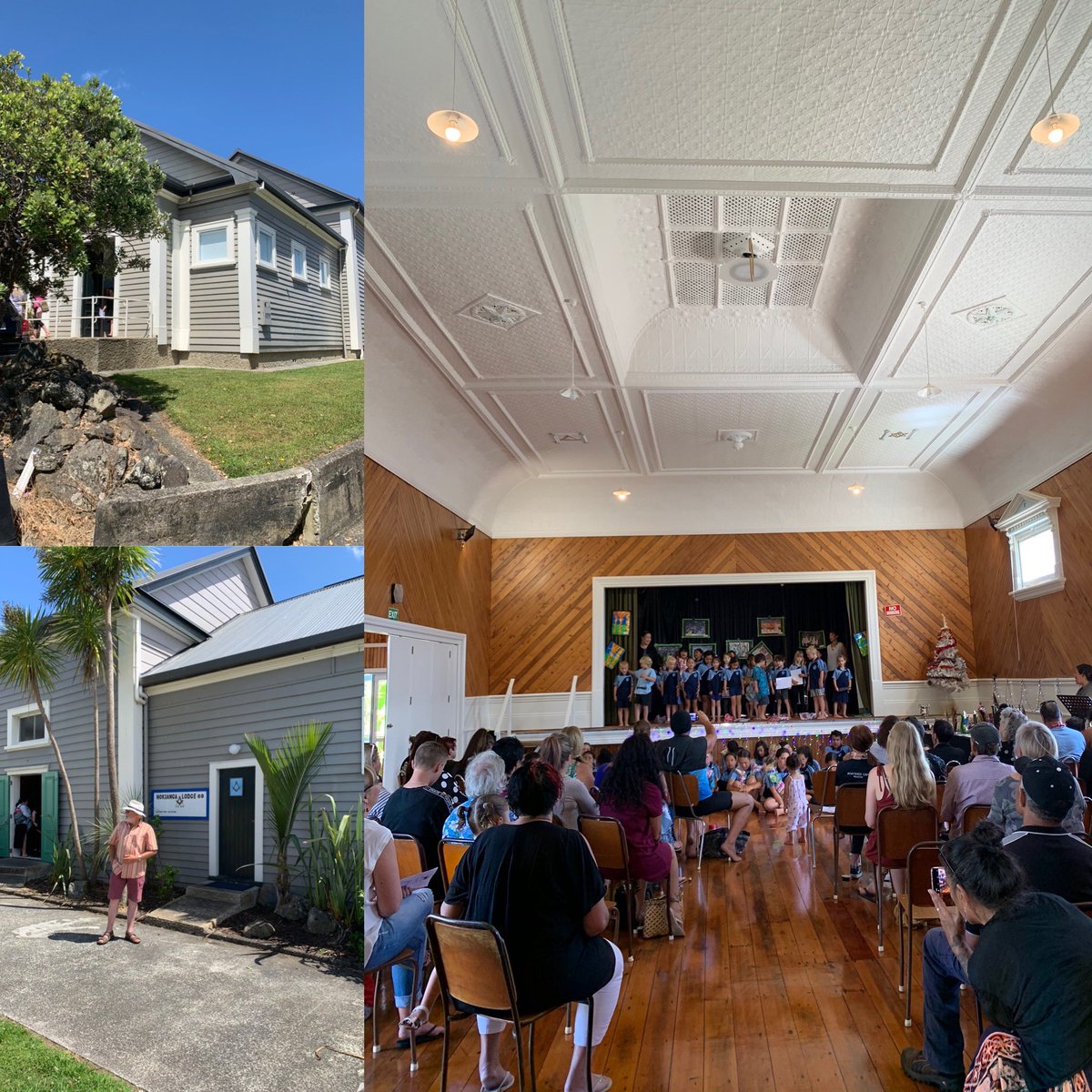 LindyLouMac's tweet photo. Whilst we were exploring the village we came across the Masonic Hall. There was a school prize giving taking place, but we were invited to go in to see the ceiling. We listened to the children give a lovey performance of a Maori song. #newzealand #nzroadtrip #rawene #masoniclodge https://t.co/aX5PxAyU0r