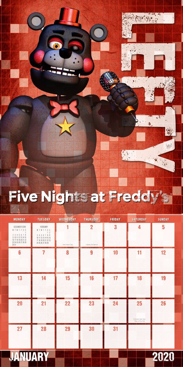 GrangeOfficial's tweet photo. Official Five Nights At Freddy's Calendar 2020 https://t.co/Wy0xhqAxMD https://t.co/C2h1klXAgI