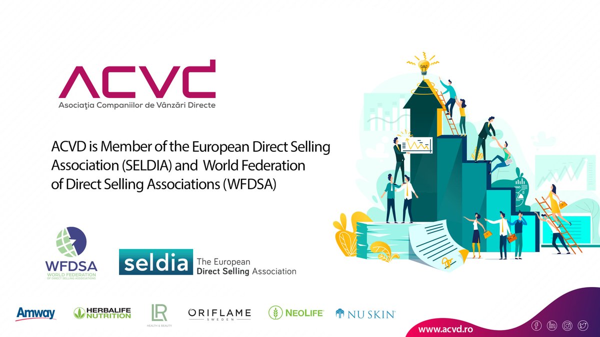 acvdro's tweet photo. ACVD is Member of the European Direct Selling Association (SELDIA) and World Federation of Direct Selling Associations (WFDSA)
#vanzariledirecte #directselling #networkmarkering #seldia #wfdsa
@SeldiaEU
@worldfed_dsas https://t.co/r1ScGSCivv