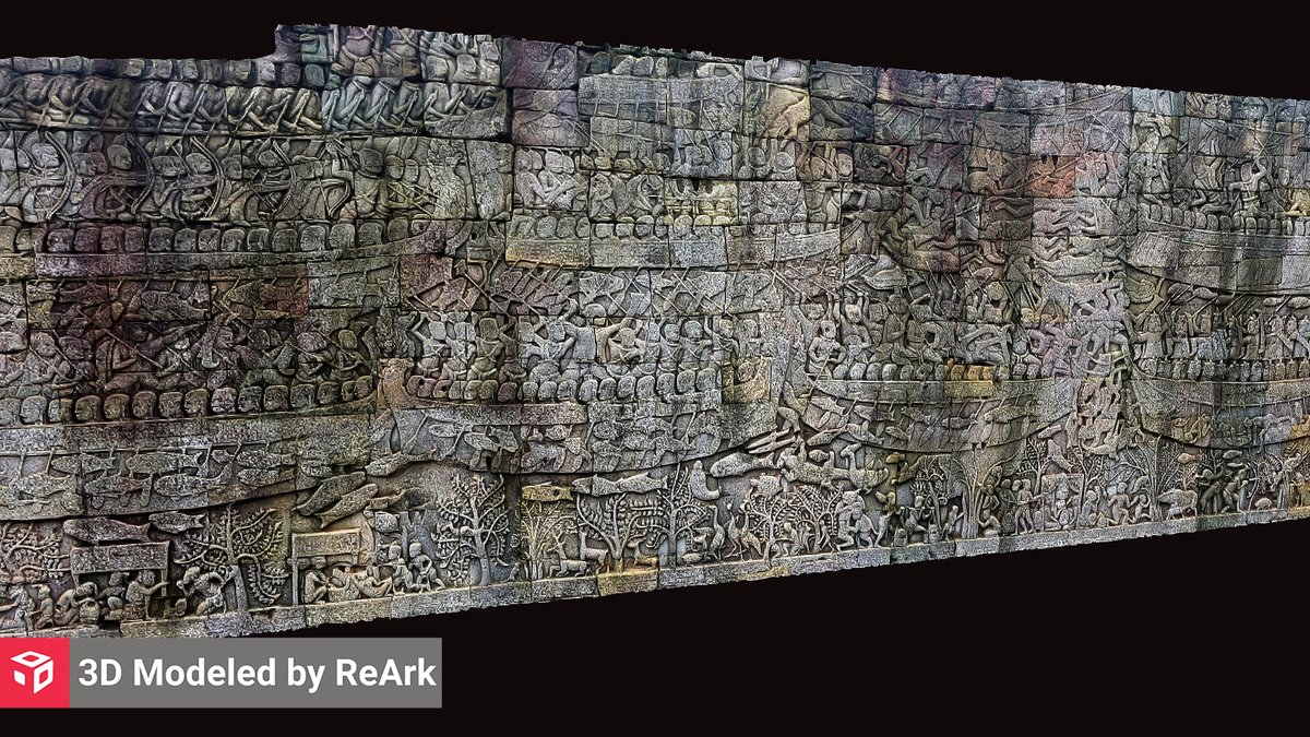 Explore 3D model of Wall Carvings of Prasat Bayon from Khmer temple, Angkor Thom, Cambodia: reark.com/models/MbpvIfn… #madewithreark #DigitalIndia #IncredibleIndia #3dmodel #reark