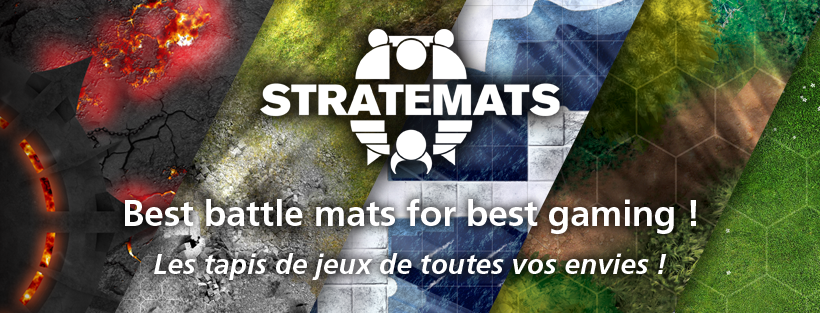 Amis joueurs de wargames avec figurines, l'équipe de STRATEMATS est heureuse de vous annoncer l'ouverture de sa boutique en ligne !
STRATEMATS est une entreprise française de création de tapis de jeux en Jersey/Neoprène (mousepad) pour jeux de figurines.
stratemats.com