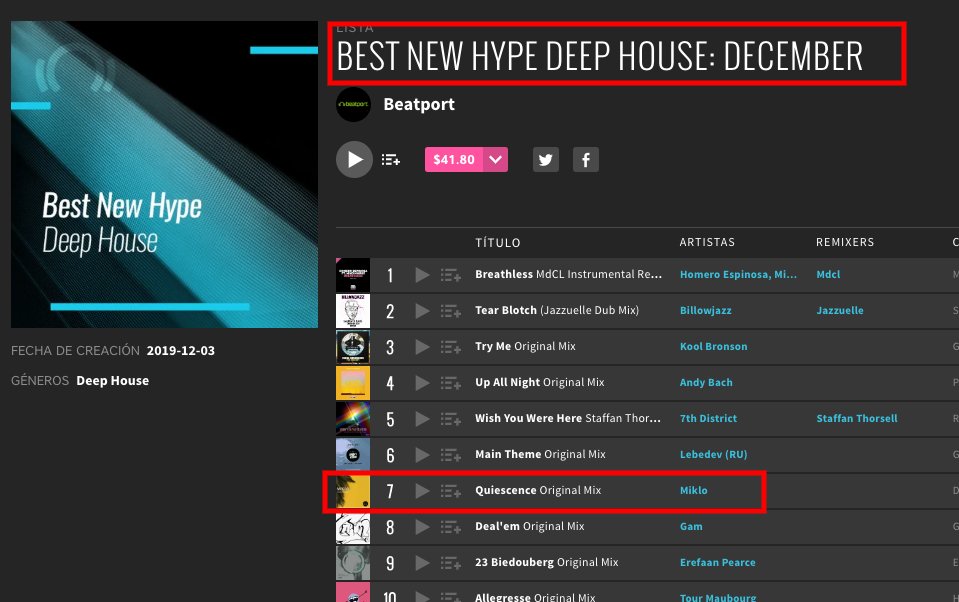 DeepClassRec's tweet image. BEST NEW Beatport HYPE DEEP HOUSE: DECEMBER / Miklo - Quiescence [DeepClass Records] 🔥👏
download: beatport.com/release/quiesc…
THANK YOU 💙
#deepclass #deephouse #spotify #beatport #producers #spotifypremiun #edm  #ibizaglobalradio #analog #universalaudio #beautiful #relaxing #Miklo