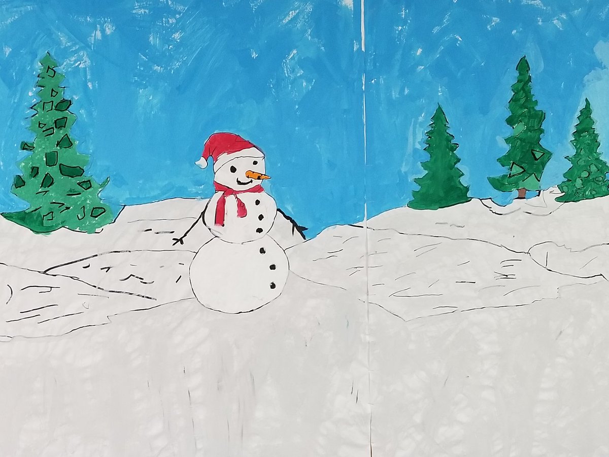 JasonCo98501160's tweet photo. Ellerslie Elementary is looking very festive as we prepare for our annual concerts.  All murals were painted by students.  #GoEAGLES #CELEBRATE https://t.co/yoPdLYnOIw