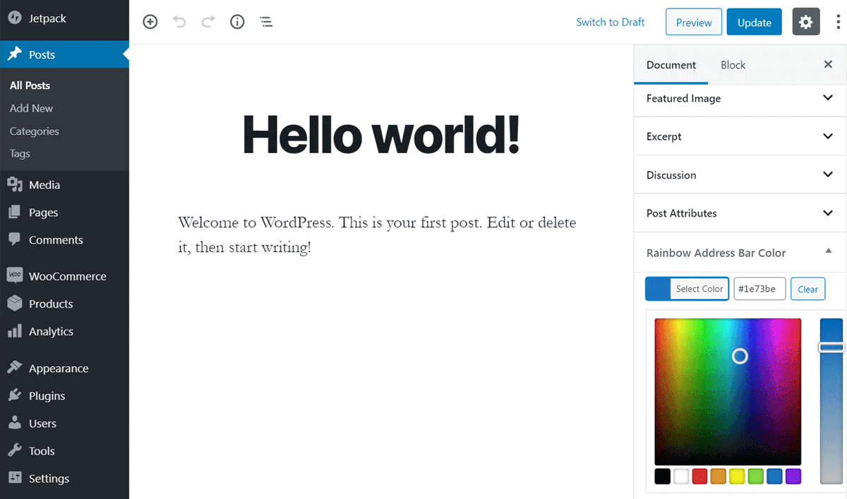 dhruvpandyadp's tweet photo. Hey folks,

Checkout our first #WordPress #Plugin Rainbow Address Bar 🌈📍🍫
By @wpamitkumar &amp; @dhruvpandyadp

Short brief 
*It's help you to change the color your mobile browser address bar📱
*AMP Supported 🔥

Don't forget to give ratings &amp; review✨ https://t.co/BqGKw9QR0c https://t.co/PLMT9qvQV9