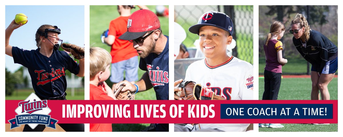 Twins's tweet image. The #MNTwins Community Fund is helping to create and develop great coaches throughout Twins Territory. Support coaches and kids by donating today! atmlb.com/2EeR44c