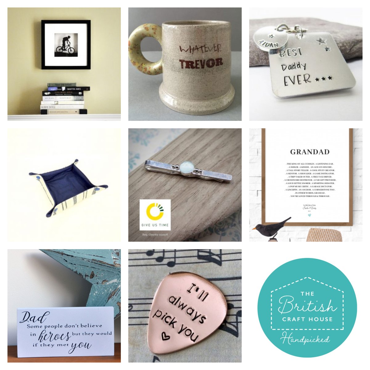 Today, I'm thinking about the men in our lives ❤️ #tbchteamwork #shoptbch <a href="/BritishCrafting/">BritishCraftHouse</a> <a href="/McPots18/">MCPots18</a> <a href="/willowandtwigg/">Willow & Twigg</a> <a href="/wildrosedesign7/">Linda Wild</a> @WotNots3 <a href="/jcudesigns/">jcudesigns</a> For Me &amp; For You and Moody Cow Poetry Prints