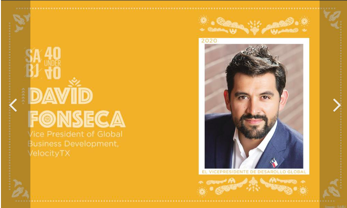 Velocity_TX's tweet photo. Congrats @DavidFonsecaCOL for making it on the @SABizJournal 40 Under 40 list! We are so proud of you and all the hard work you have to show for here at VelocityTX!
#innovation
#entrepreneurship
#sanantonio
#globalentrepreneurship
#globalacceleratorprogram
#VTXGAP https://t.co/K8nVs1clcr