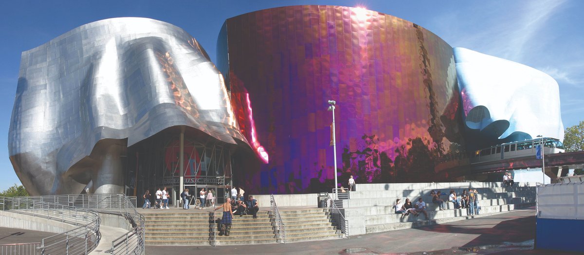 WestsWeb's tweet photo. We are inspired by many artists, but this month we have been particularly inspired by Frank Ghery’s architectural masterpiece, the Museum of Pop Culture located in Seattle Washington and was completed 2000. The curved appearance of the metamorphic structure is a true inspiration. https://t.co/SBtBlCUx4F