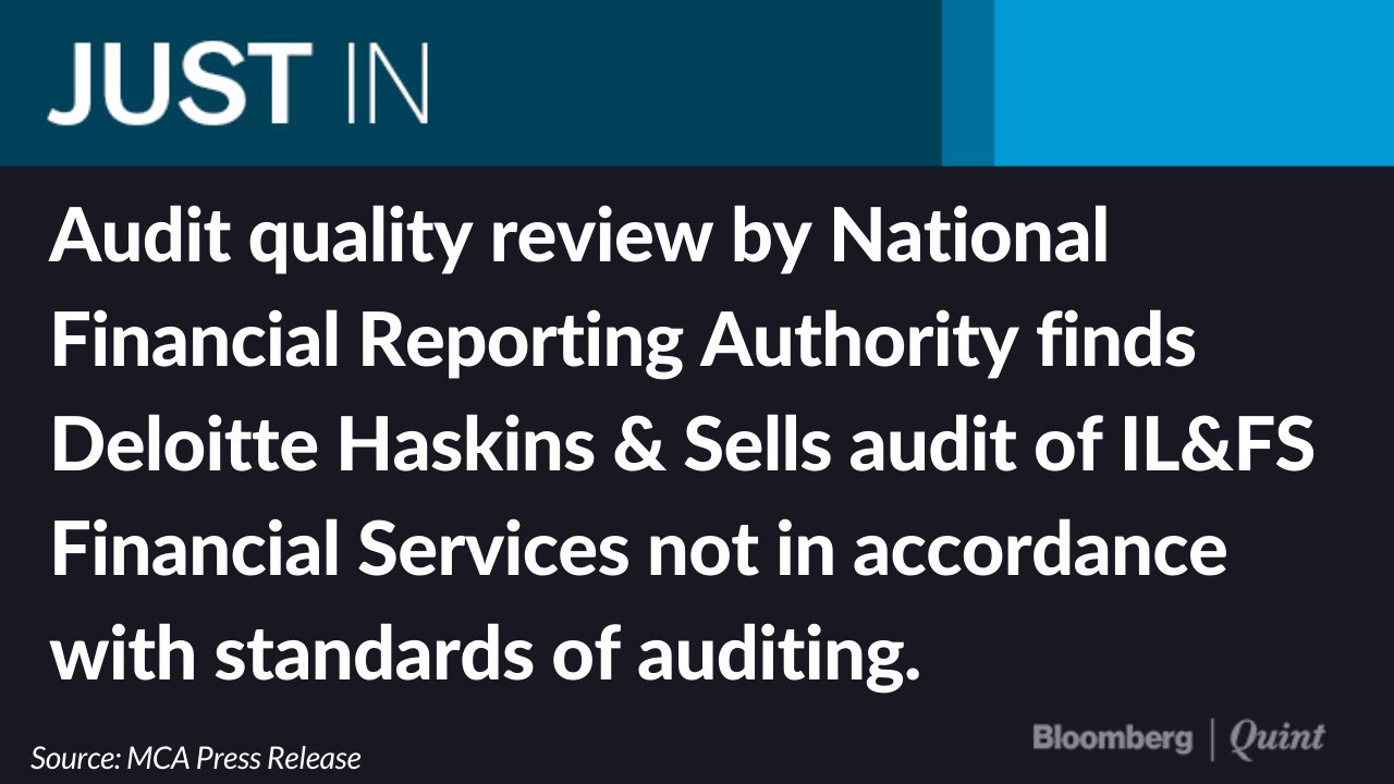 bloombergquint on twitter nfra has concluded that deloitte haskins sells quality control system and processes are severely inadequate ineffective https t co giegniwdm2 cash flow fixed assets final accounts of sole proprietorship pdf