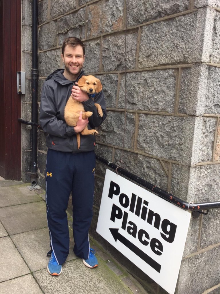 maclaren_29's tweet photo. Not even 9 months old and Leo’s 🐕 been to two elections. #dogsatpollingstations #iVoted #GeneralElection2019 https://t.co/J17CHwzsGL