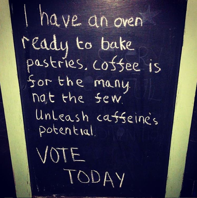 escapethegrind1's tweet photo. Finally a manifesto we can get behind 🙌 #beavoter #votetactically #london #balham https://t.co/o7YwvV424e