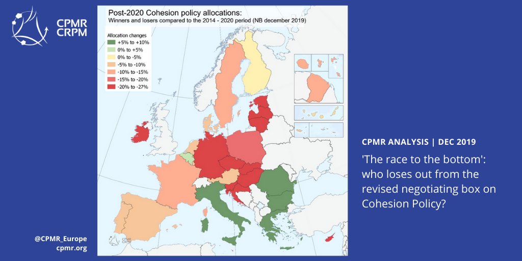CPMR_Europe's tweet photo. 🆕#CPMRanalysis | Ahead of #EUCO, @CPMR_Europe presents a unique representation of the cuts proposed by the Finnish presidency for #CohesionPolicy 2021-2027 per Member State
📄https://t.co/QBPMKANlUA https://t.co/NfbK6mlJ0u