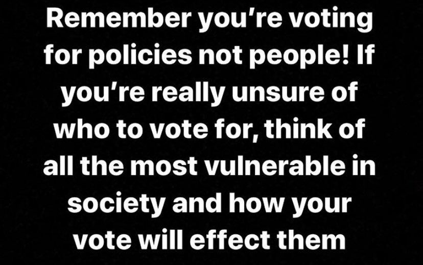 _TashaIK's tweet photo. In other words don’t be a Tory arsehole. For the many not the few. #VoteLabour 🌹 https://t.co/g20zOo4fKB