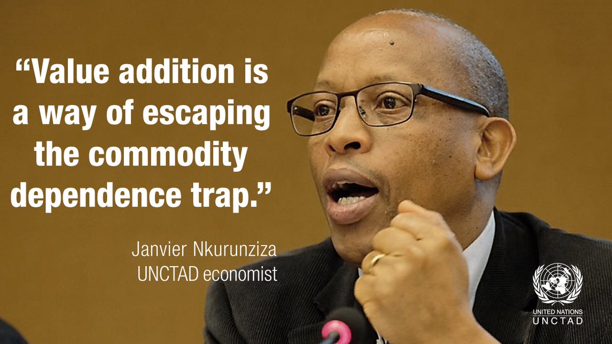 UNCTAD's tweet photo. #CommodityDependence is a problem and a trap... BUT
"Value addition is a way of escaping the commodity dependence trap," our commodities chief Janvier Nkurunziza tells out meeting on value addition and domestic productive capacity.
More on the meeting ๐https://t.co/VdSoV7l5JC https://t.co/VsFIKAJNTe