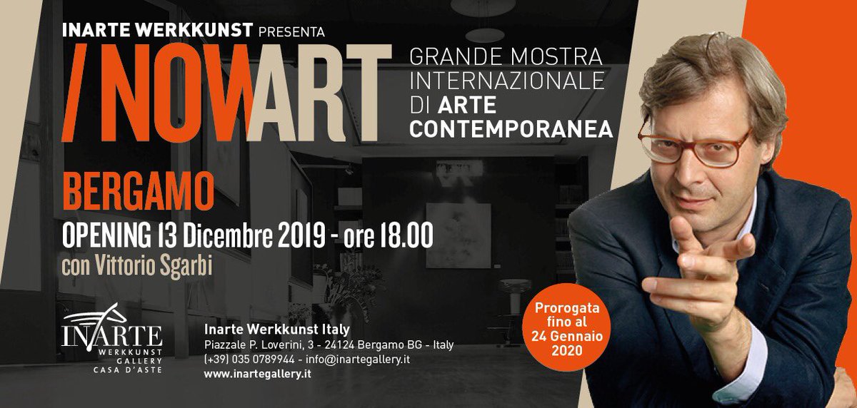 Venerdì 13 dicembre alle 18,00 sarò a Bergamo per inaugurare “Nowart”, mostra internazionale di arte contemporanea. <a href="/AnsaLombardia/">Ansa Lombardia</a> <a href="/stampasgarbi/">UfficioStampaSgarbi</a>